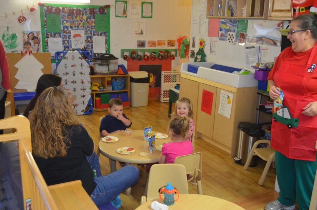 Children munch on Christmassy snacks