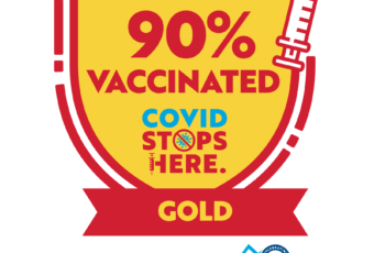 COVID Stops Here Gold 90% Designation